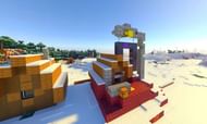 A broken ruined portal merged with the house of a villager in Minecraft (Image via Minecraft & Chill/YouTube)